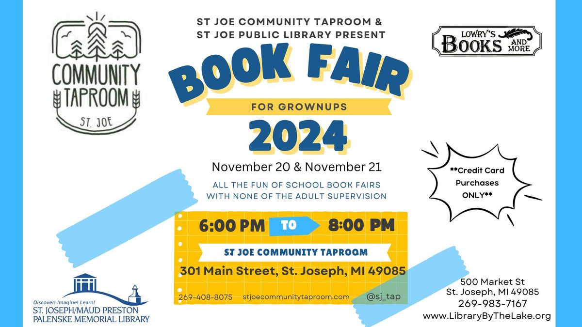 2nd Annual Book Fair For Adults at the Community Taproom!