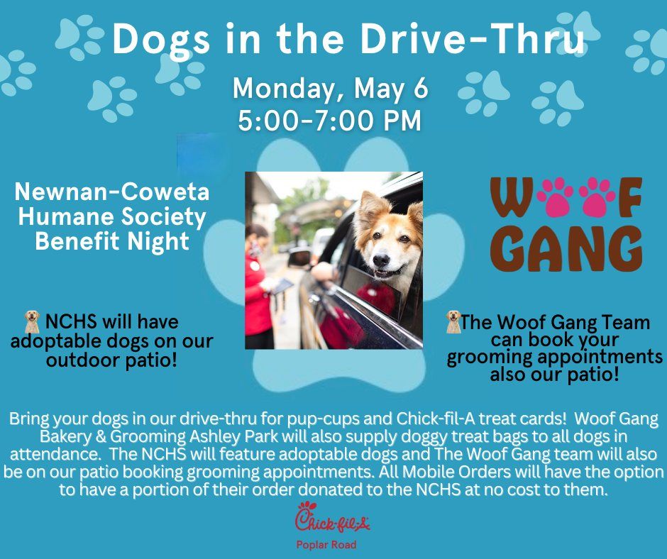 Chick-fil-A Poplar Road Dogs in The Drive-Thru\/ Newnan-Coweta Humane Society Benefit Night 
