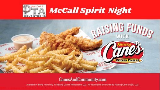 Spirit Night at Raising Cane's