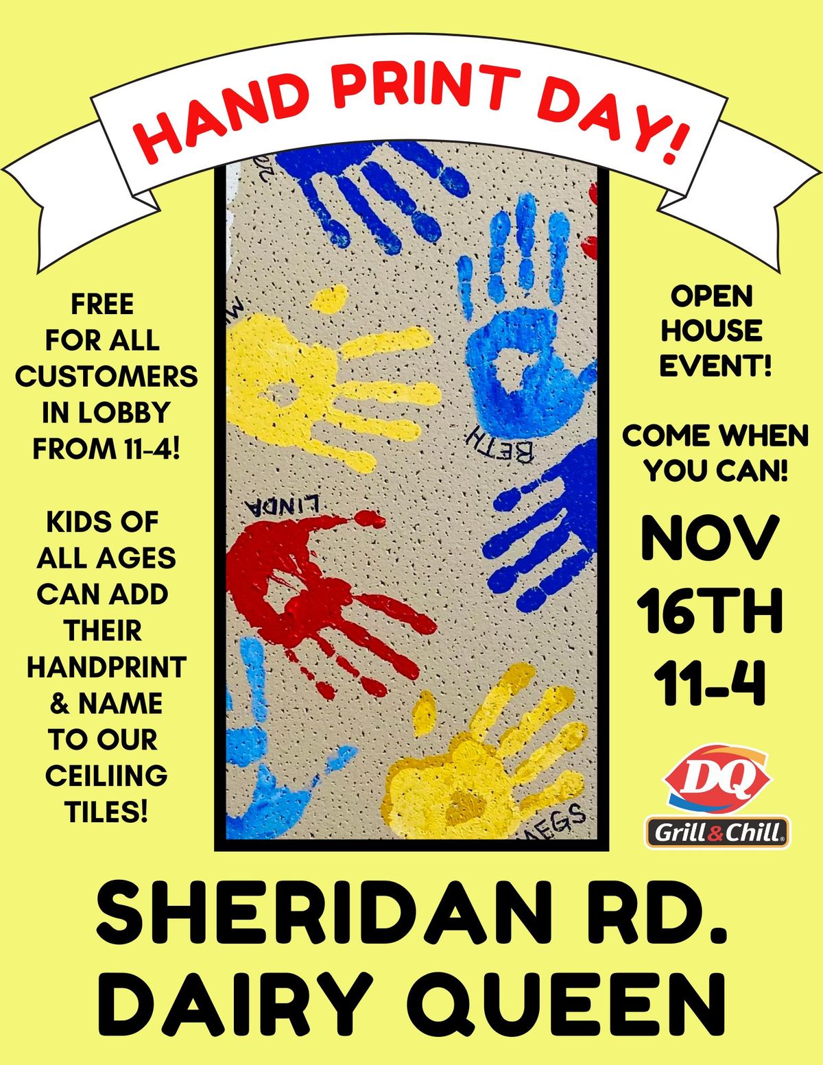 FREE Handprint Day at DQ! 