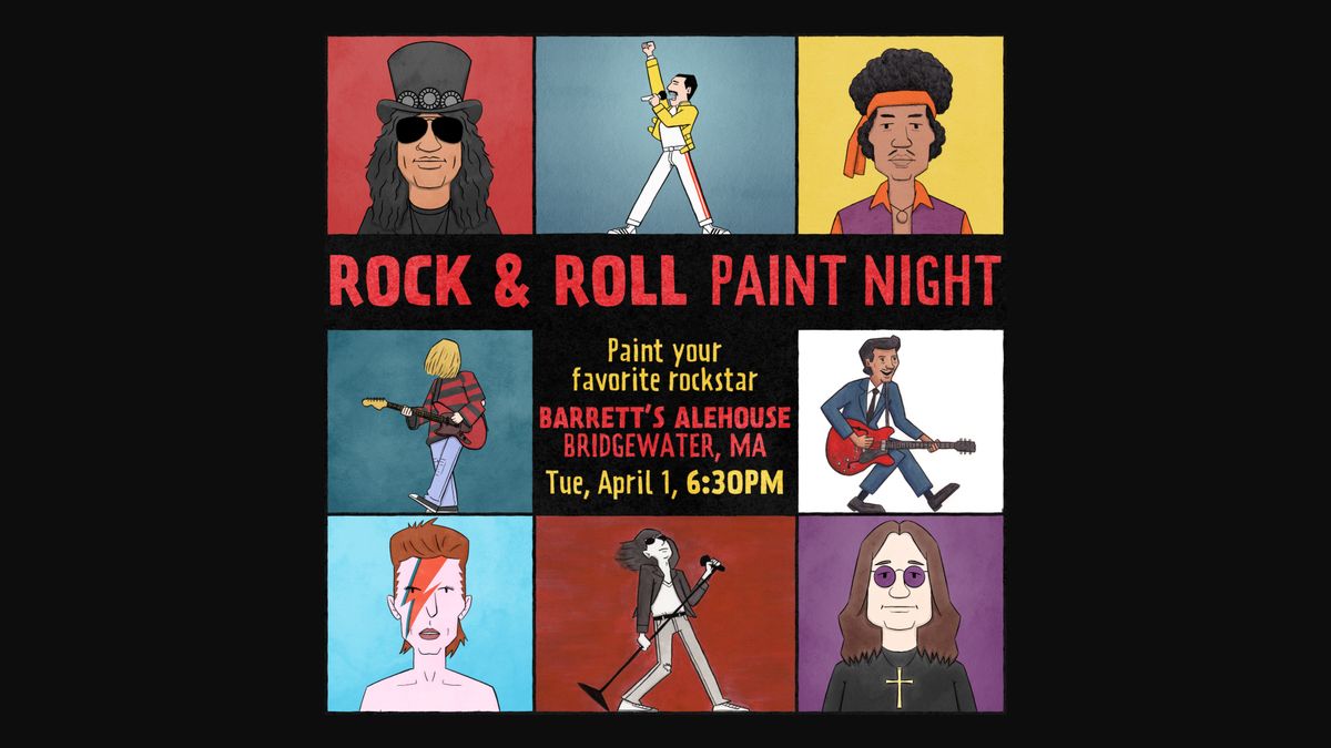 Rock & Roll Paint Night at Barrett's Alehouse Bridgewater