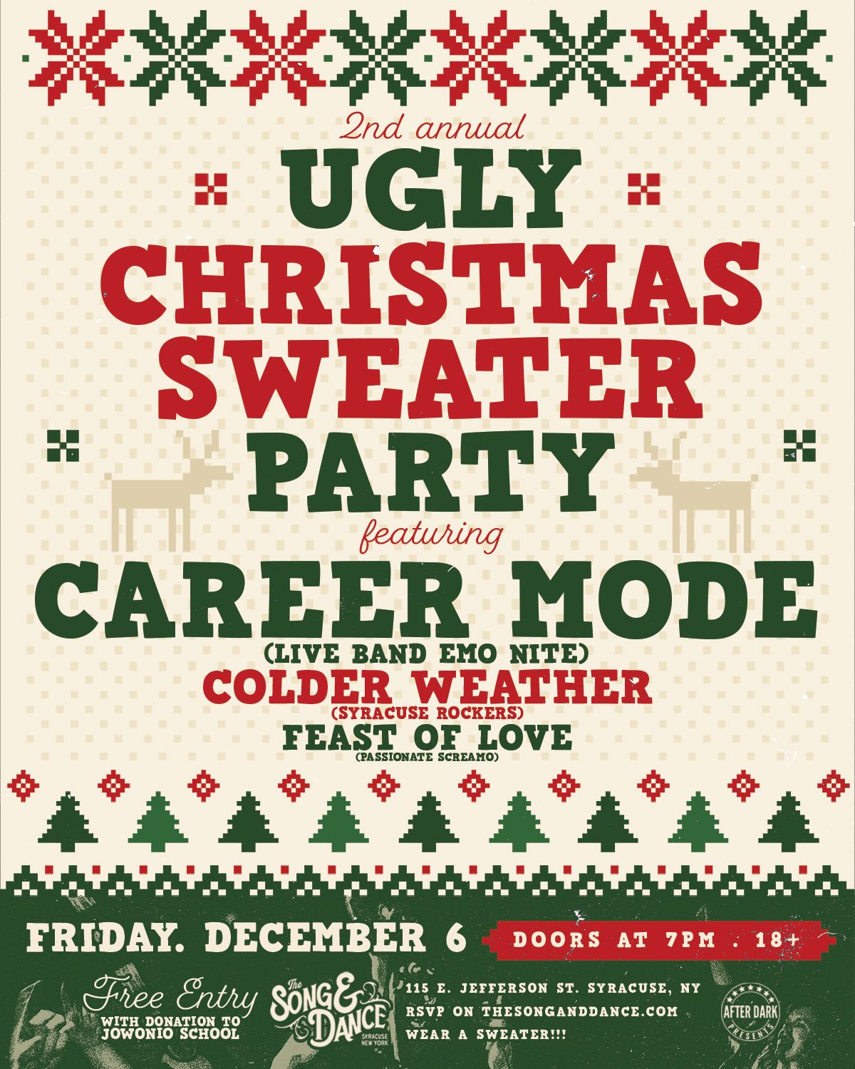 Ugly Christmas Sweater Party feat. Career Mode - December 6 at The Song & Dance