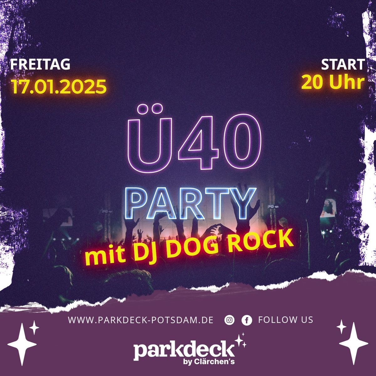 \u00dc40 PARTY \/ HAPPY HOUR bis 21 Uhr: 1 Getr\u00e4nk bezahlen und 2 genie\u00dfen!