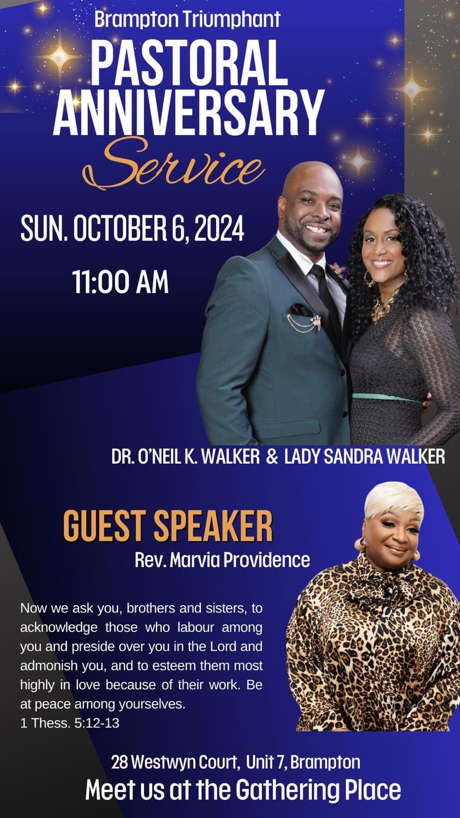 Rev. Dr. O'Neil & Min. Lady Sandra Walker's 1st Senior Pastoral Anniversary