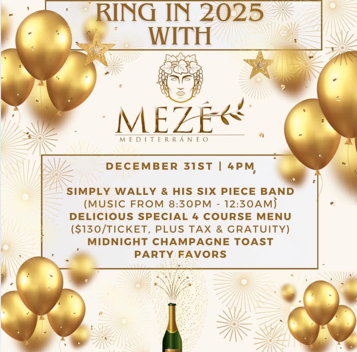 Simply Wally! Band NYE Bash @ Meze!!