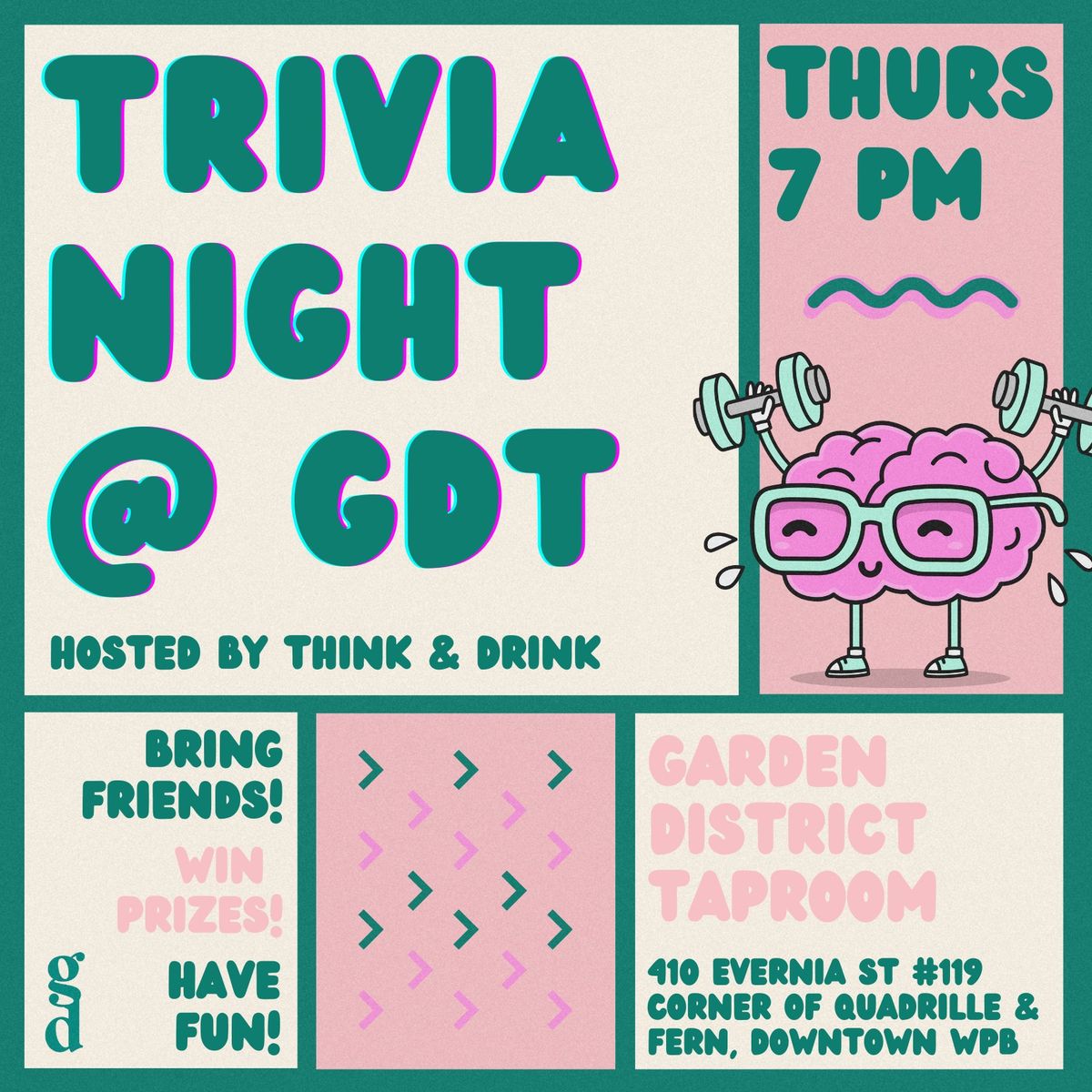 Trivia Thursdays @ Garden District Taproom DOWNTOWN WPB!