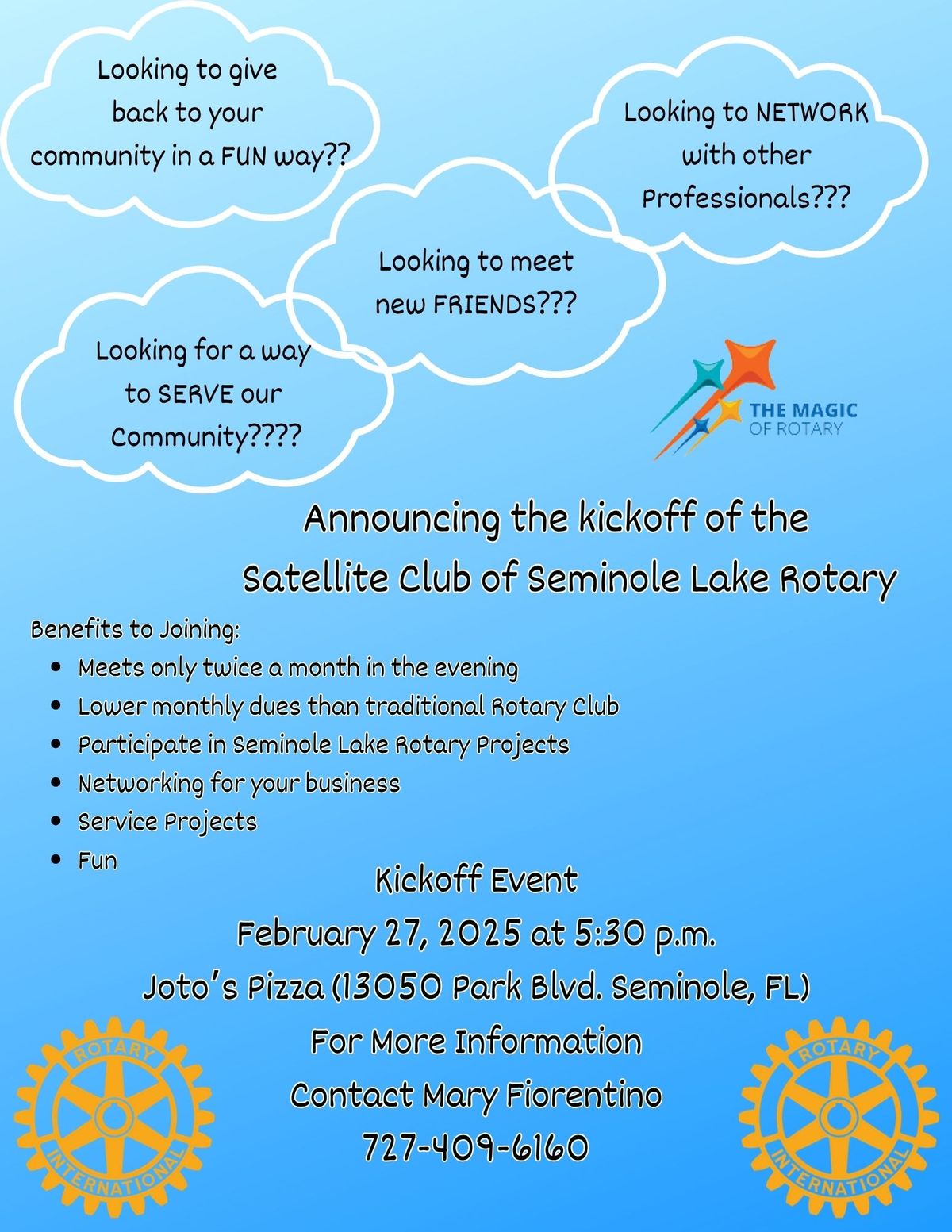 Satellite Club of Seminole Lake Rotary Kick-Off