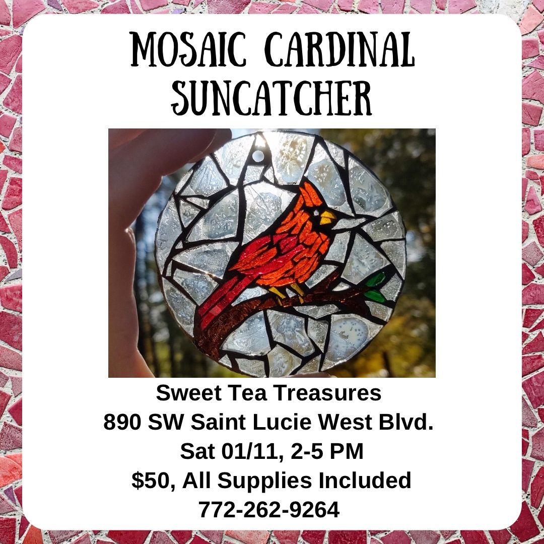 Mosaic Cardinal Sun-catcher