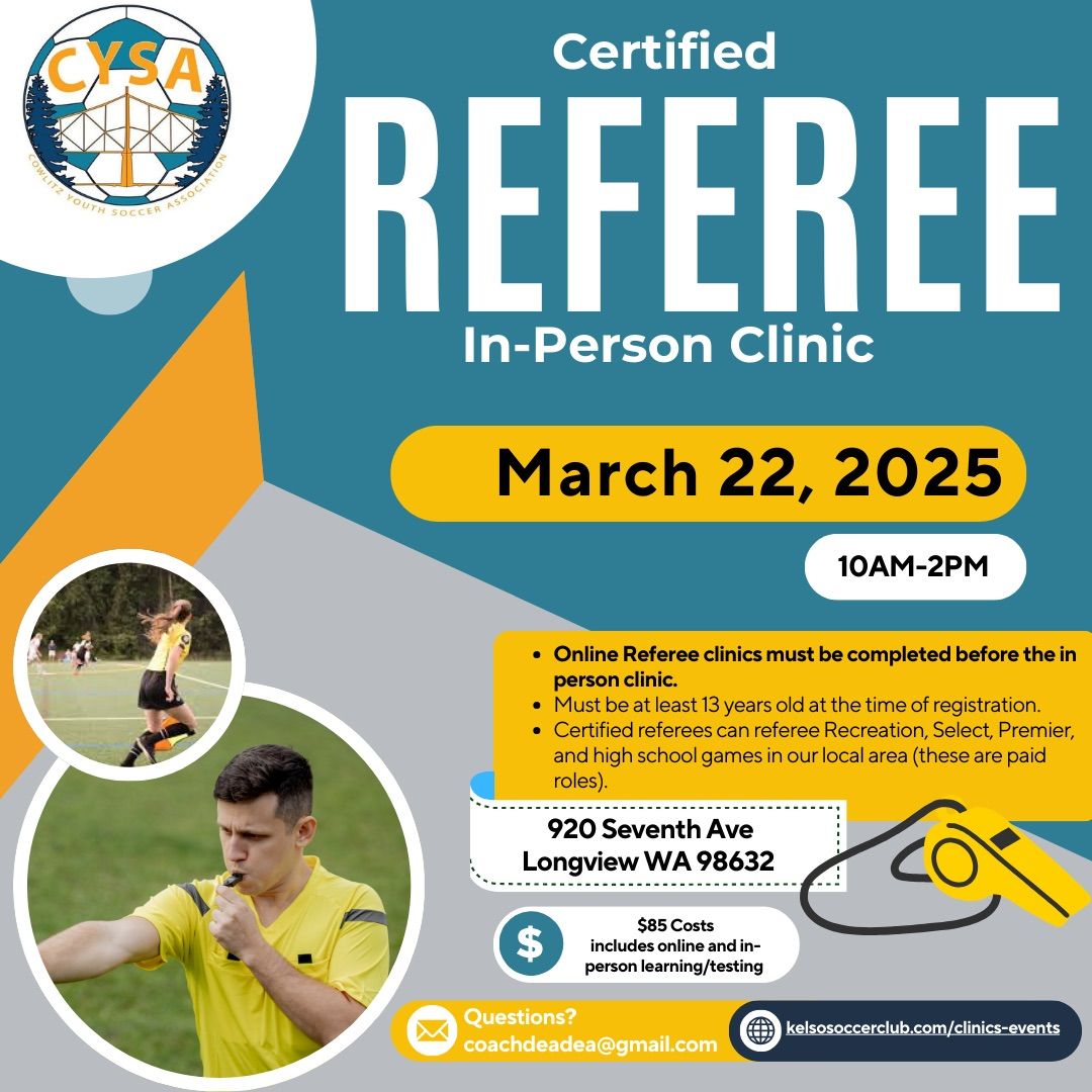 Certified Referee Clinic (in-person)