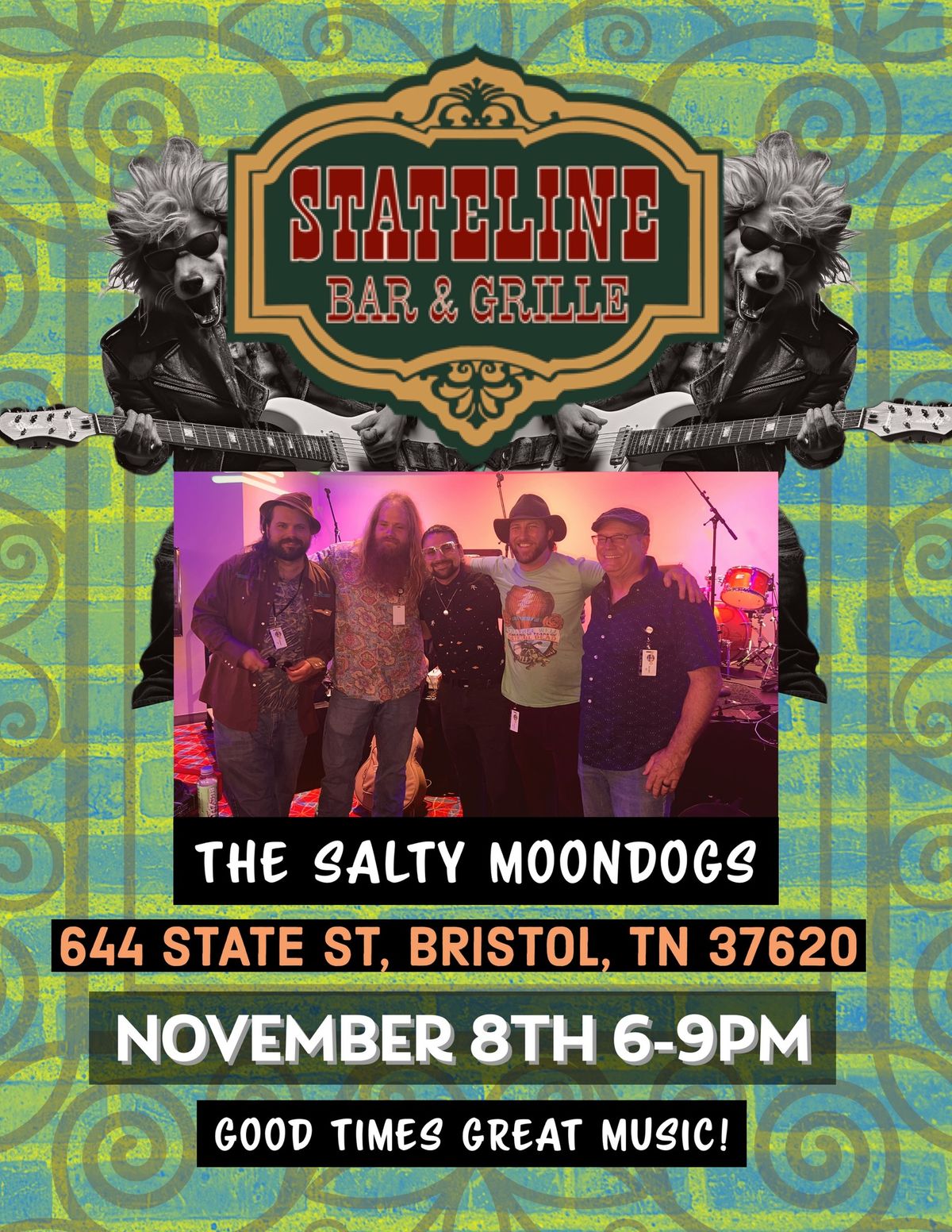 Friday November 8th The Salty Moondogs \ud83c\udf19 Stateline Bar and Grille