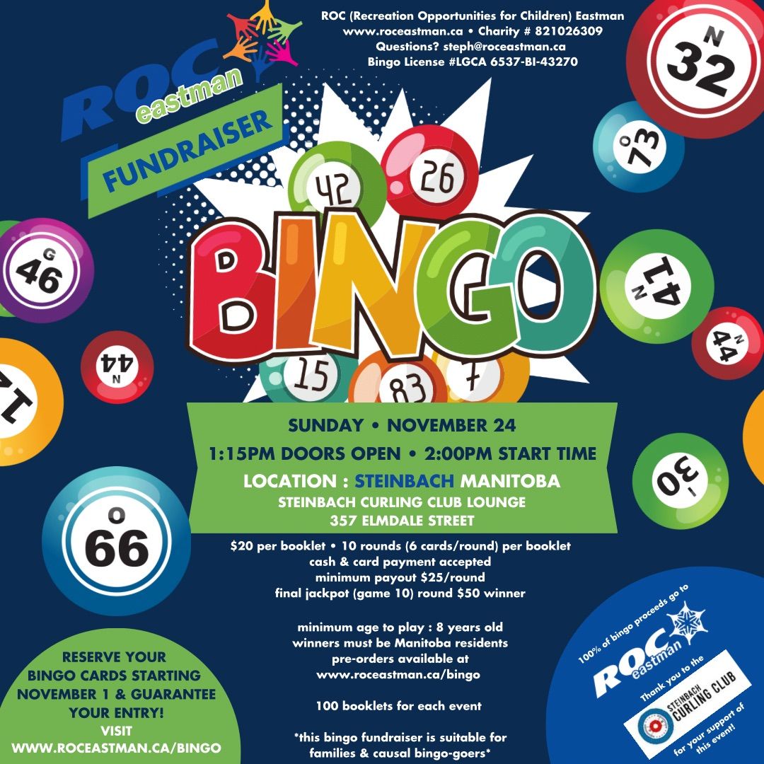 November Bingo Fundraiser in support of ROC Eastman!