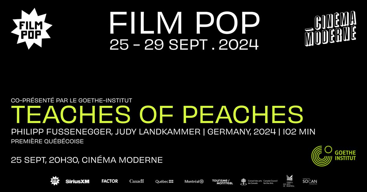 Film POP et Le Goethe-Institut pr\u00e9sente Teaches of Peaches (premi\u00e8re qu\u00e9b\u00e9coise)