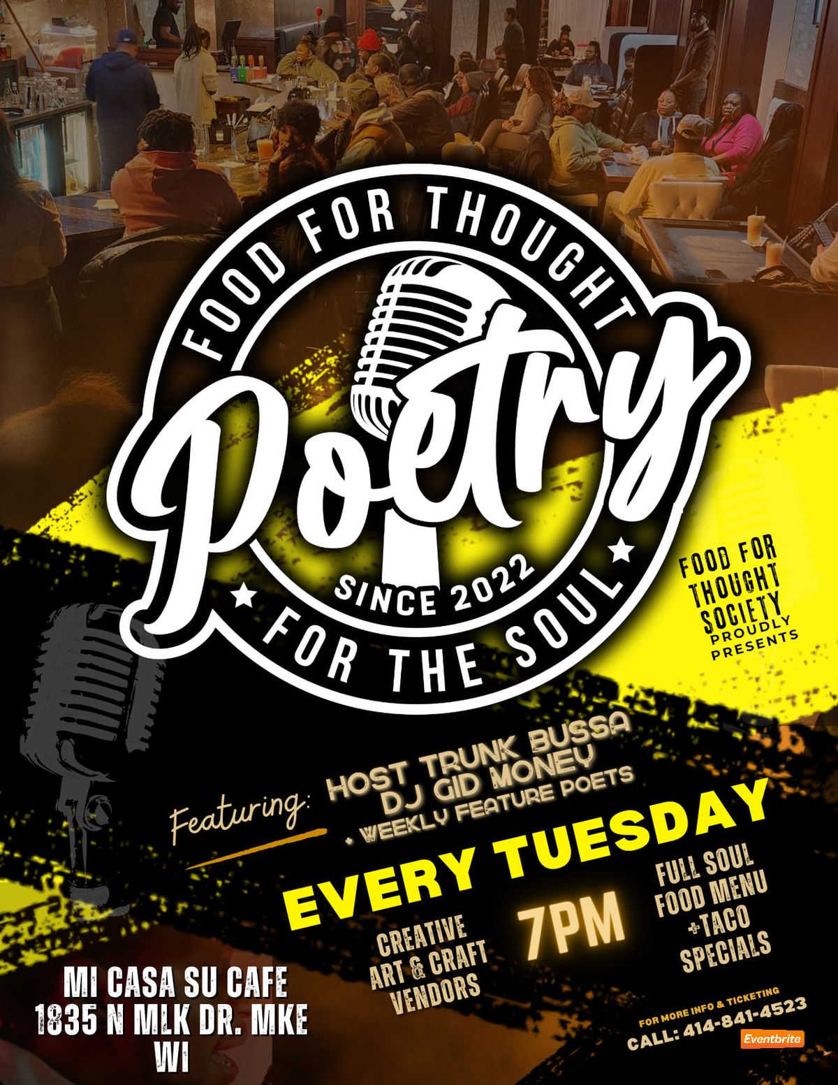 Poetry Night - Food For Thought Open Mic at Mi Casa Su Cafe