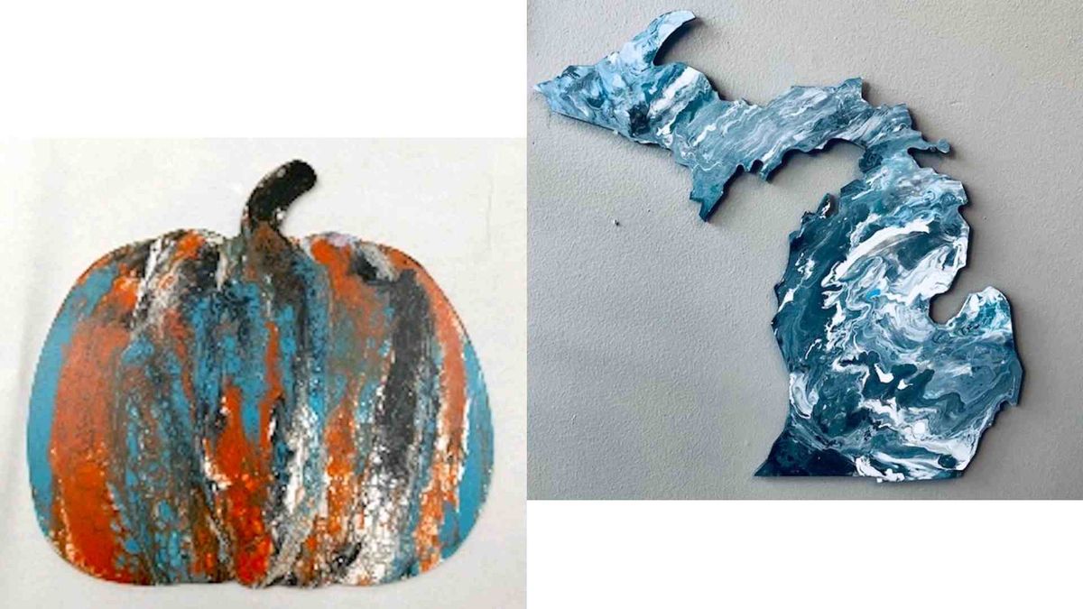 Pumpkin and Michigan Paint Pour | Paint Party| Cadillac