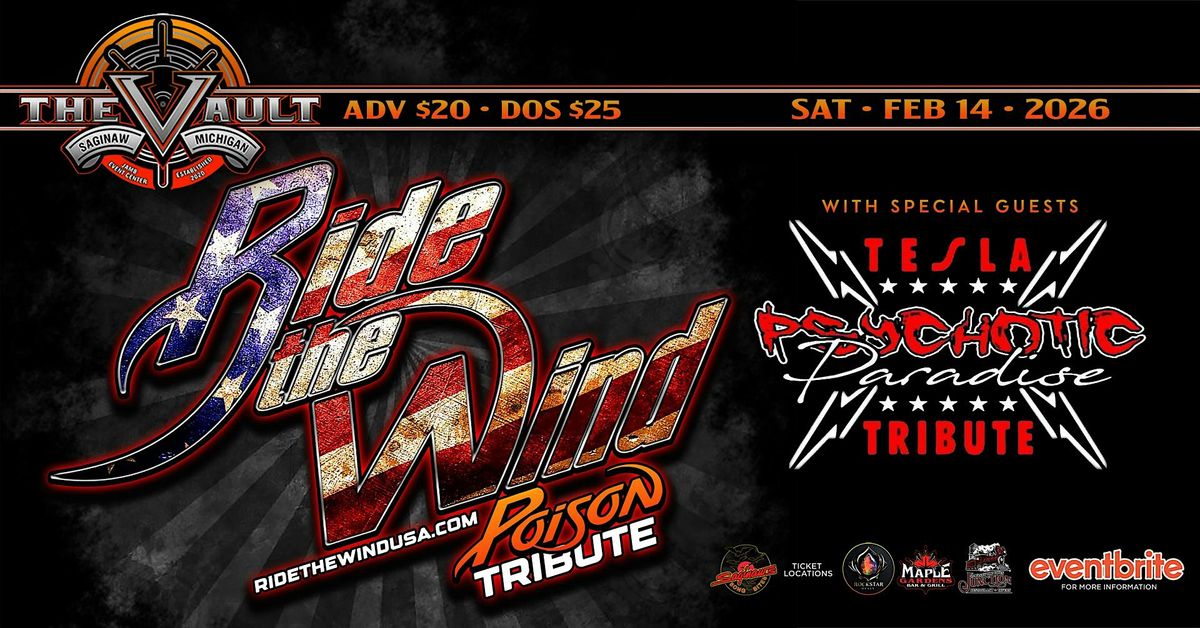 RIDE THE WIND "Poison Tribute" wsg\/ Psychotic Paradise "Tesla Tribute"