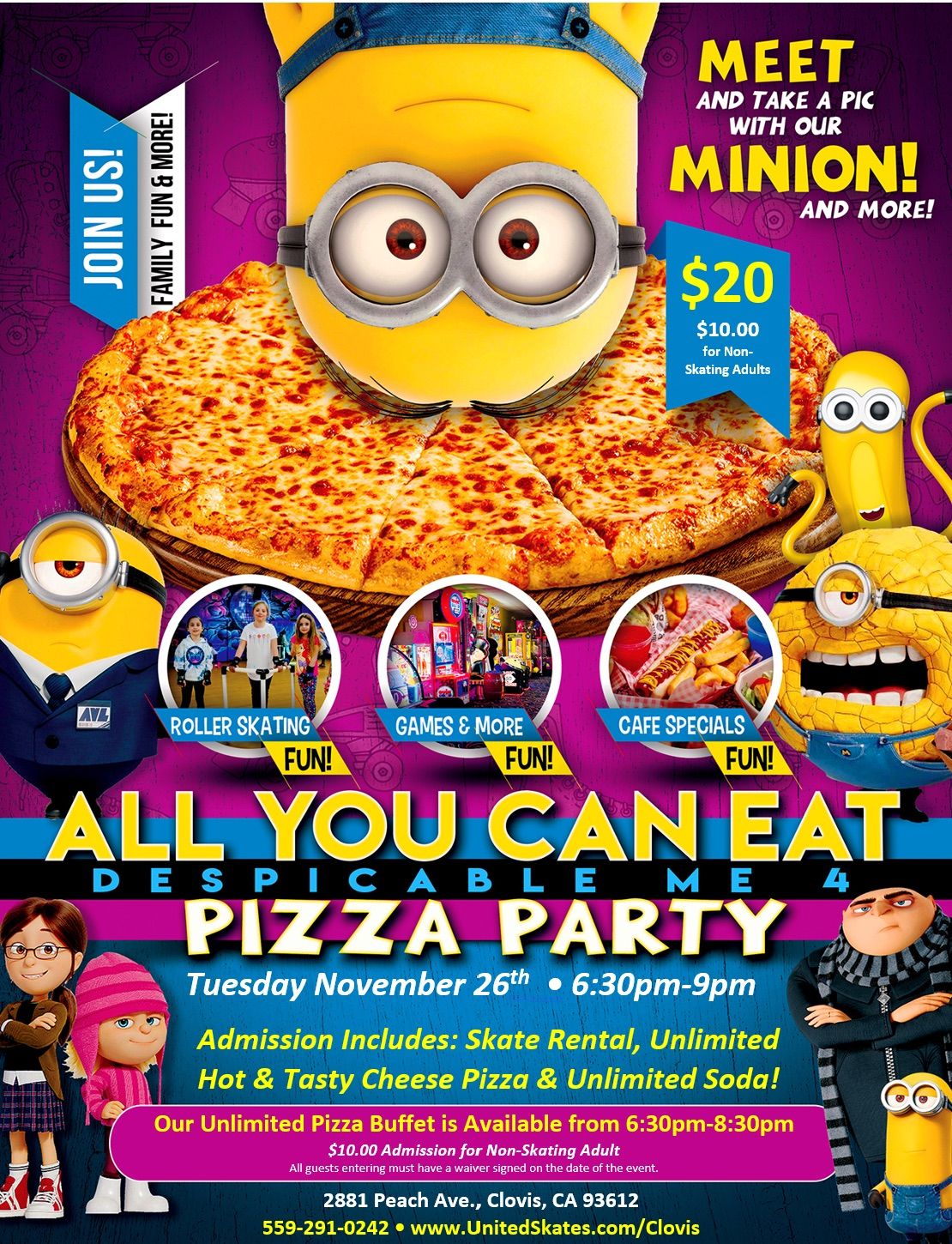 All You Can Eat Pizza with the Minion 