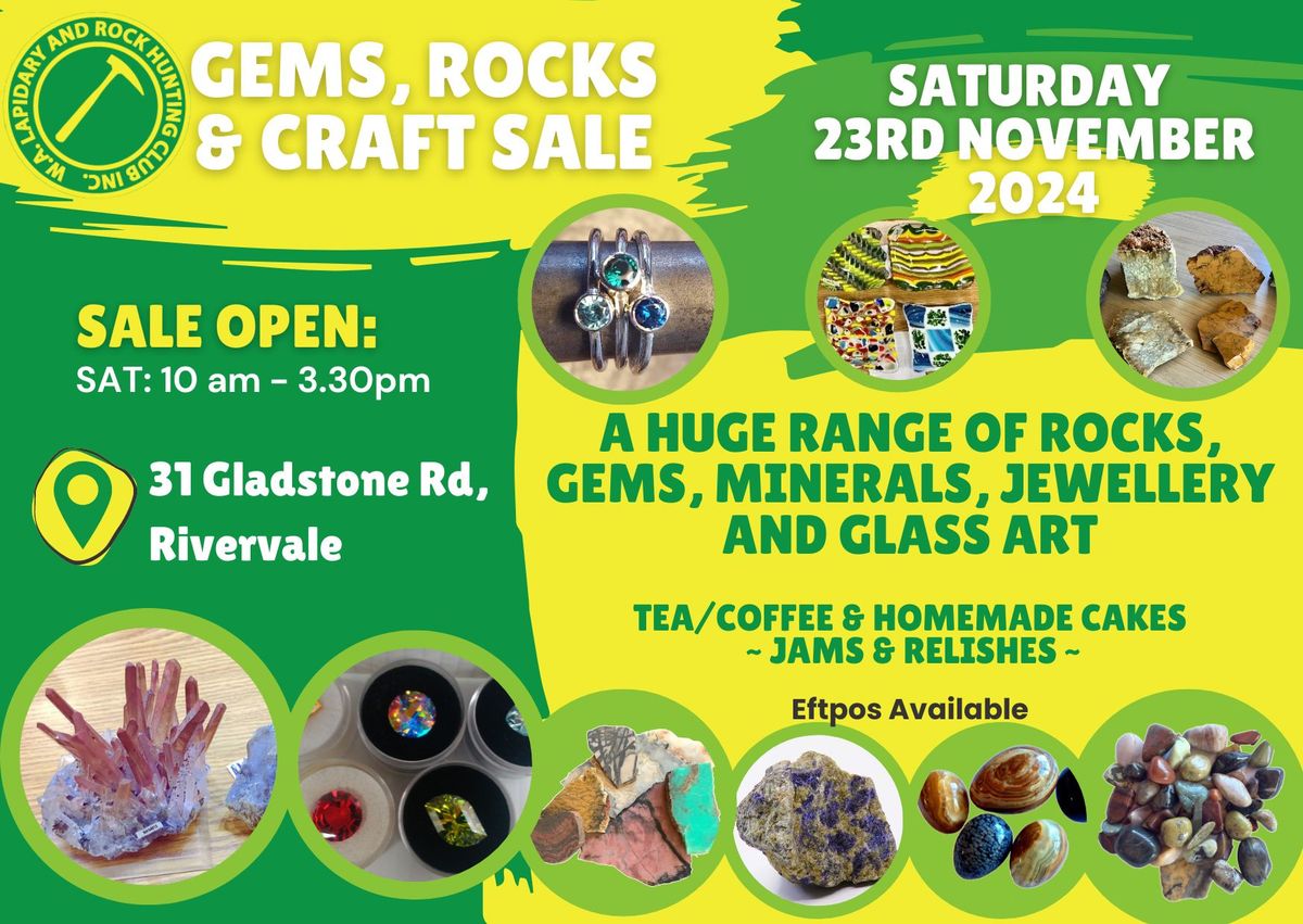 Gems, Rocks and Crafts Sale