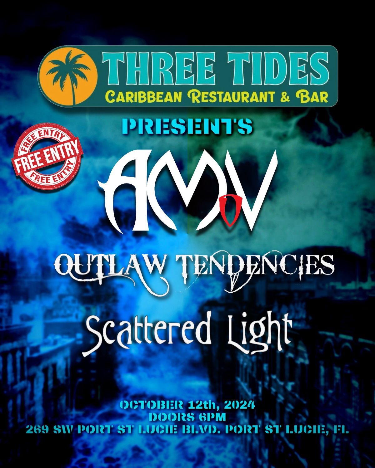 AMOV LIVE! W\/ guests Outlaw Tendencies & Scattered Light