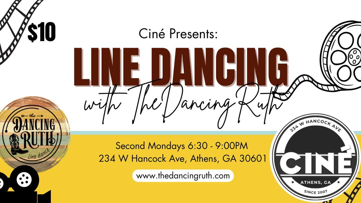 Second Mondays Line Dancing Lessons and Dance at Cin\u00e9