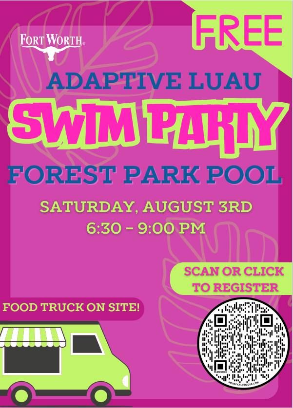 Forest Park Pool Adaptive Luau Swim Party