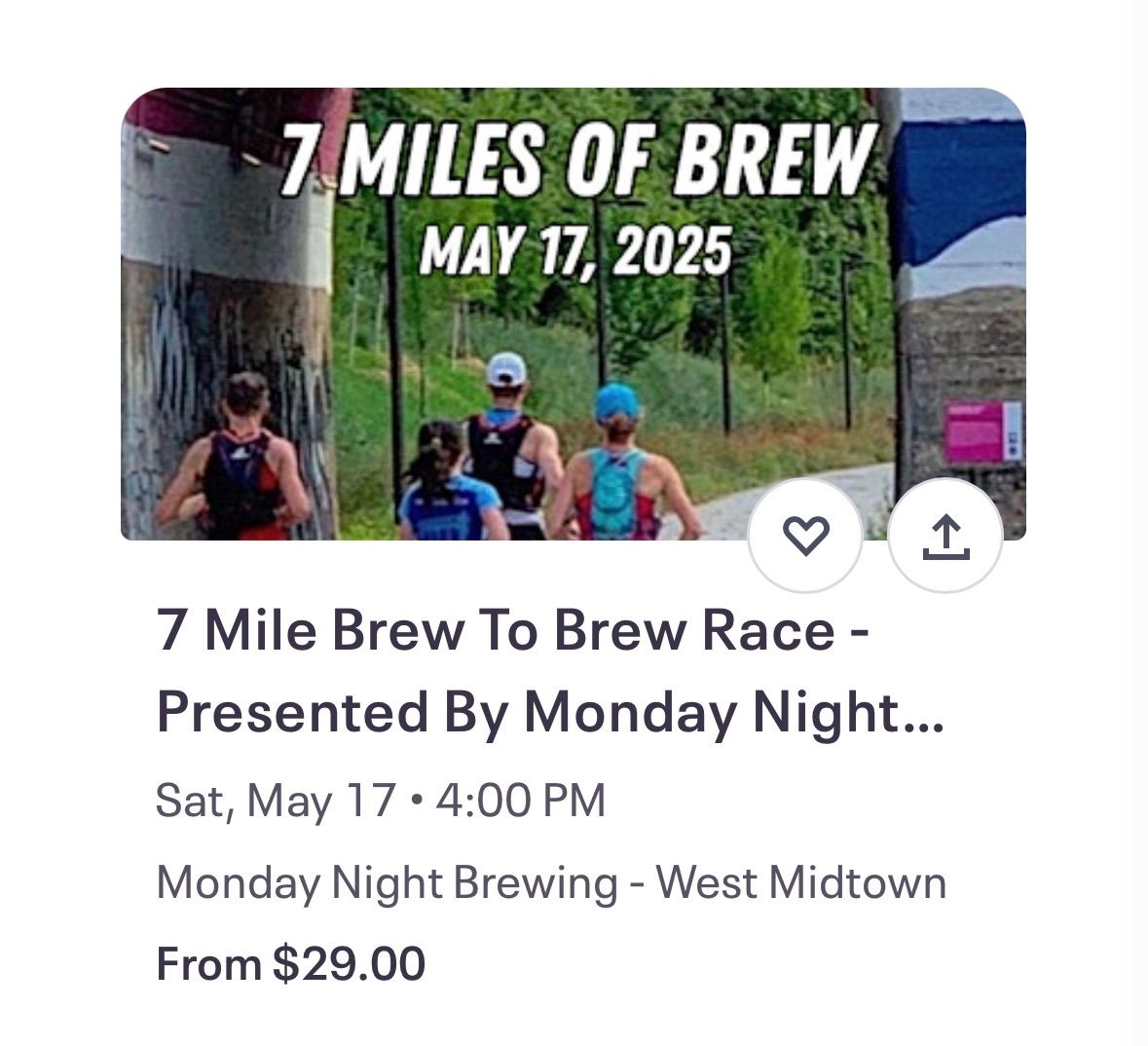 7 Mile Brew To Brew Race - Presented By Monday Night Brewing