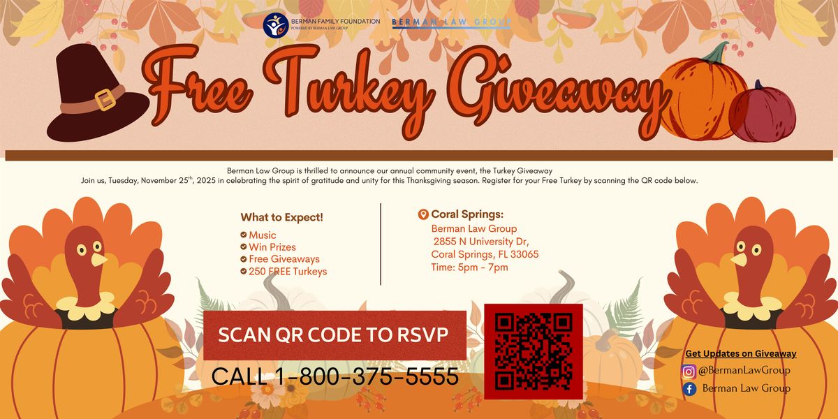 Berman Law Group's Free Turkey Giveaway