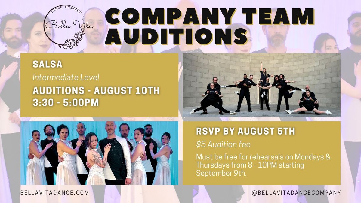 Company Team Salsa Auditions! Manchester, New Hampshire Dance Teams!