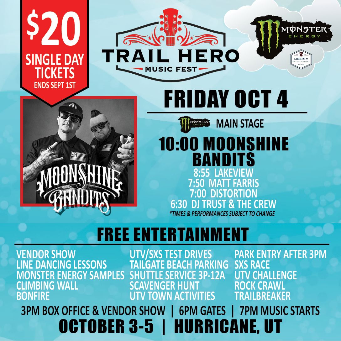 Trail Hero Music Fest: Moonshine Bandits  Lakeview & Matt Farris - Friday