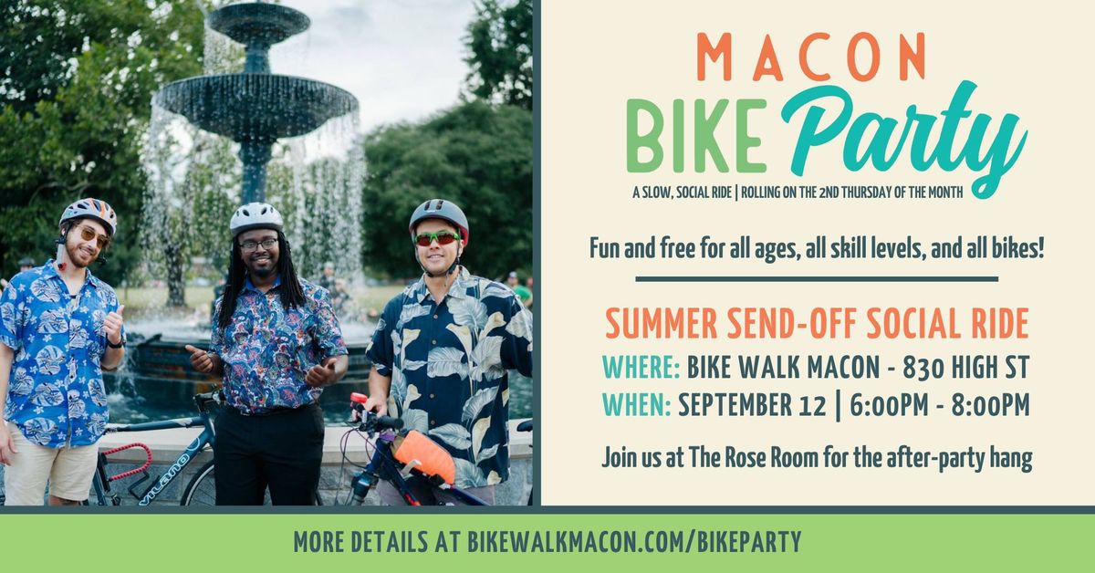 Macon Bike Party: Summer Send-Off Social Ride