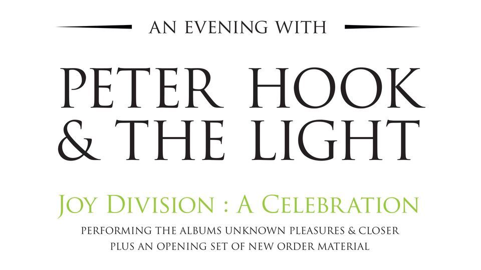 Peter Hook & The Light in Paradiso (nieuwe datum \/ new date)
