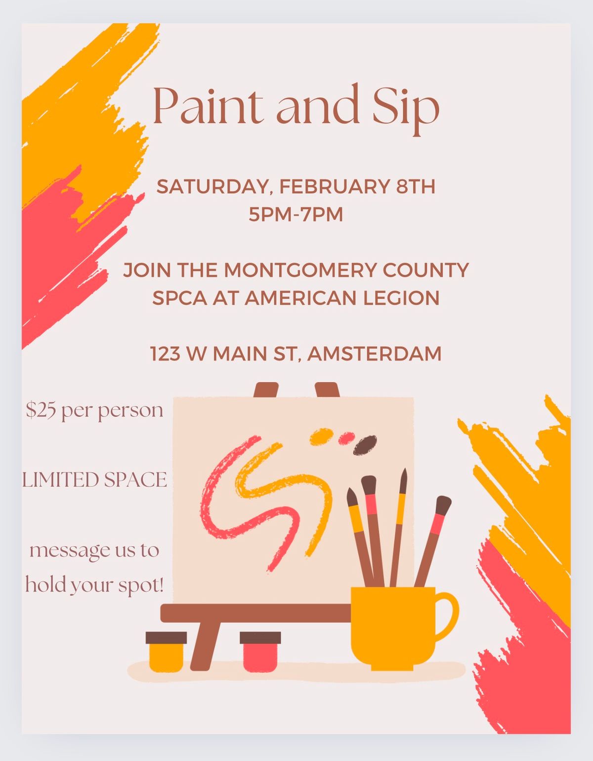 Paint and Sip for the MCSPCA!