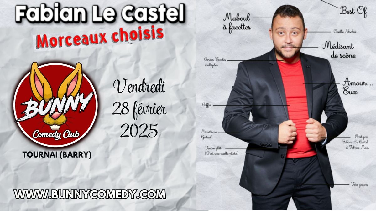 Spectacle : Fabian Le Castel - Morceaux choisis "Best Of" au Bunny Comedy Club Tournai (Barry) 