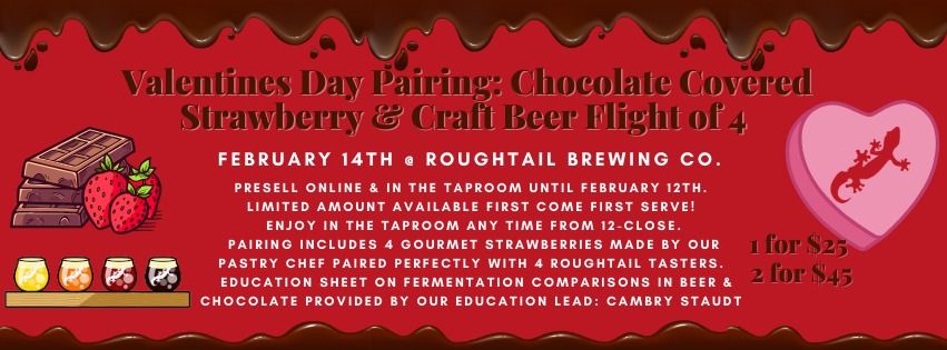 Valentines Day Pairing: Chocolate Covered Strawberry & Craft Beer Flight of 4 