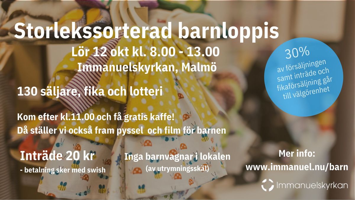 Immanuelskyrkans storlekssorterade barnloppis