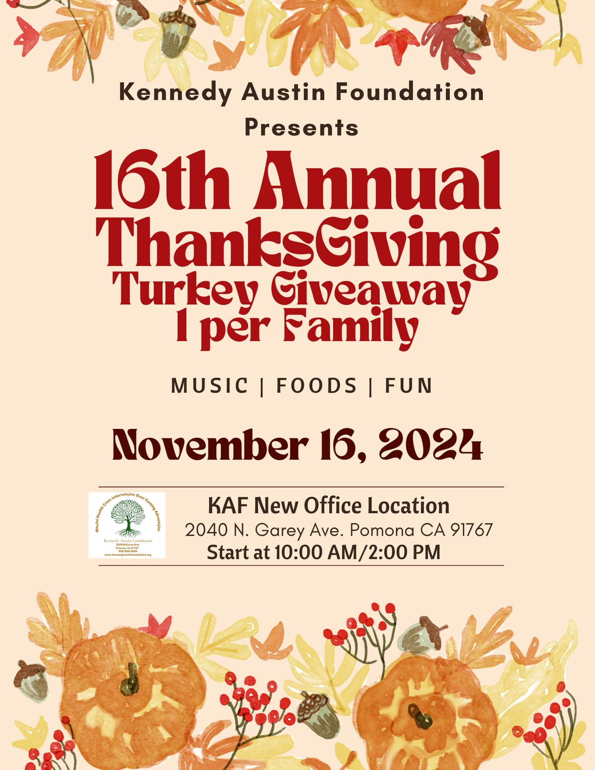 16th Annual Free Thanksgiving Turkey Distribution