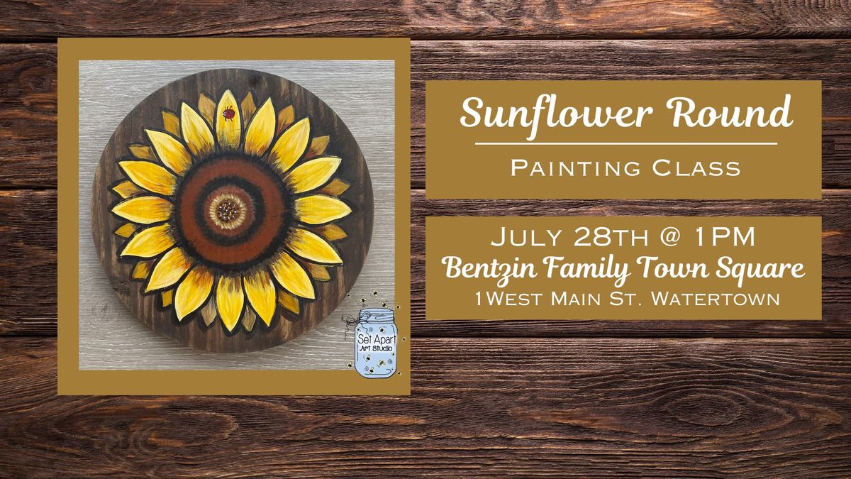 Sunflower Round Painting Class