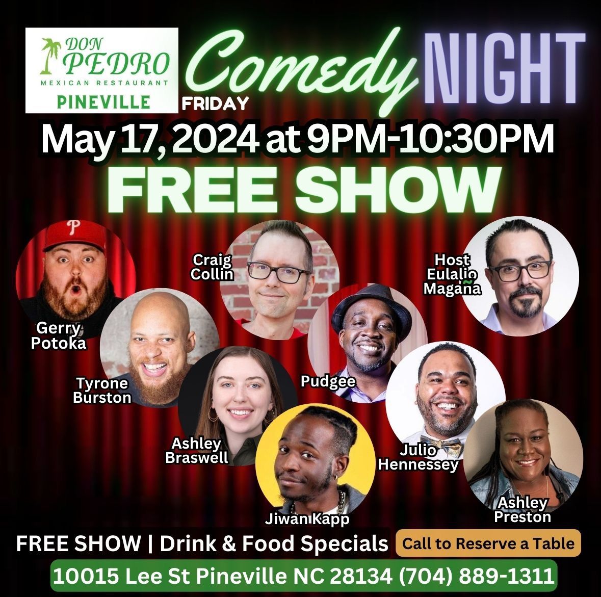 FREE Comedy Show at Don Pedro\u2019s Pineville