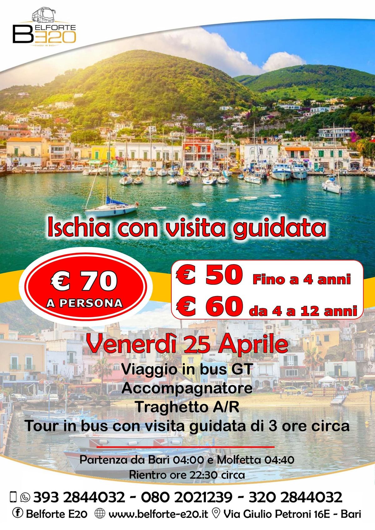 Ischia con tour guidato in bus 25 Aprile 2025 By BE20