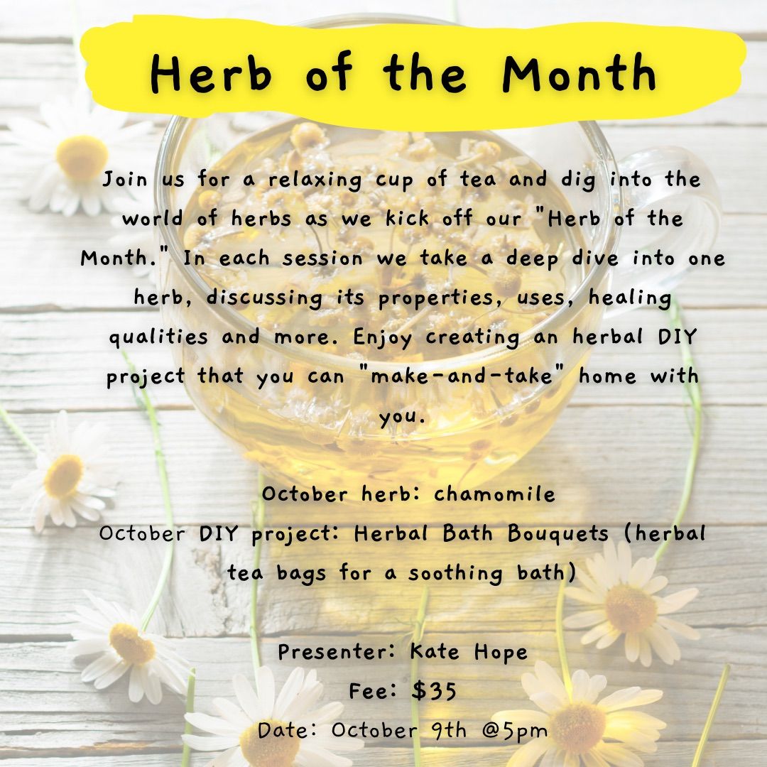 October Herb of the Month!! $35\/person! 