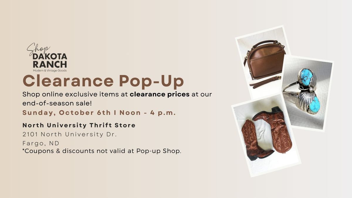 Shop Dakota Ranch: Semi-Annual Clearance Sale Pop-up