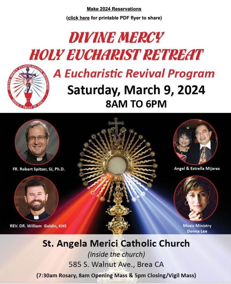 DIVINE MERCY HOLY EUCHARIST RETREAT: A EUCHARISTIC REVIVAL PROGRAM