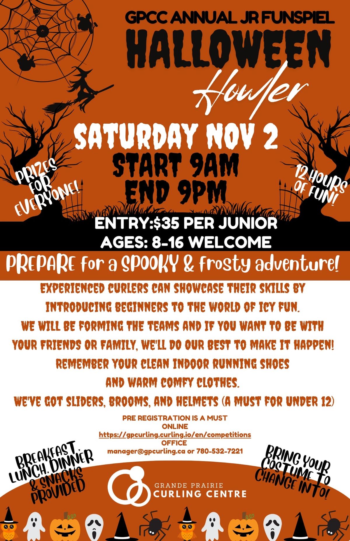 HALLOWEEN HOWLER JUNIOR FUNSPIEL CURLING EVENT