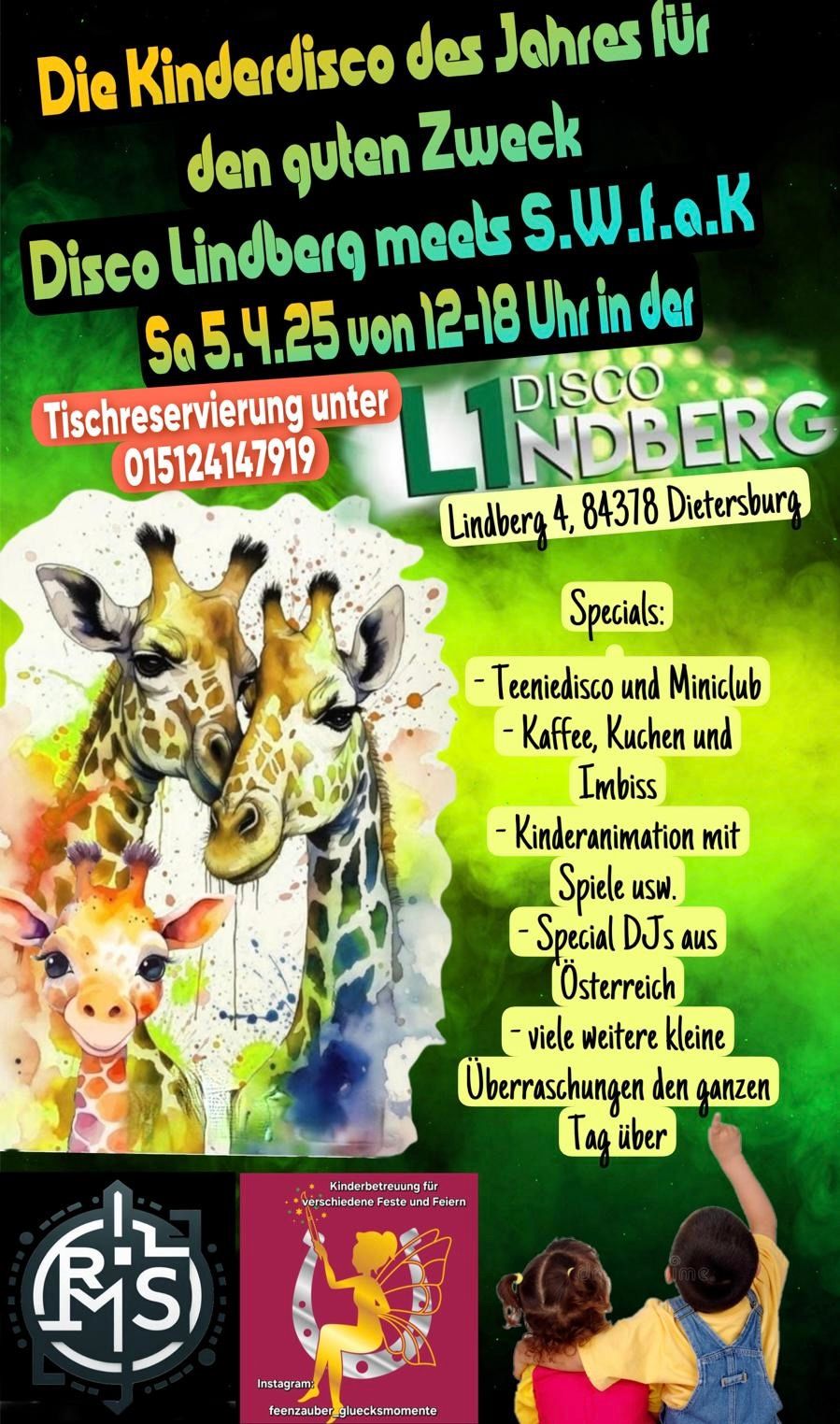 S.W.f.a.K-Kinderdisco in Lindberg - Giraffenstark f\u00fcr den guten Zweck 