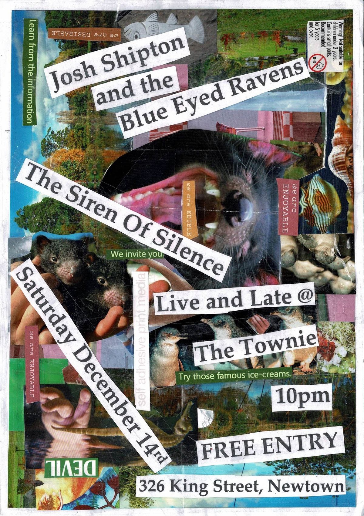 Josh Shipton and the Blue Eyed Ravens and The Siren Of Silence Live and Late at The Townie