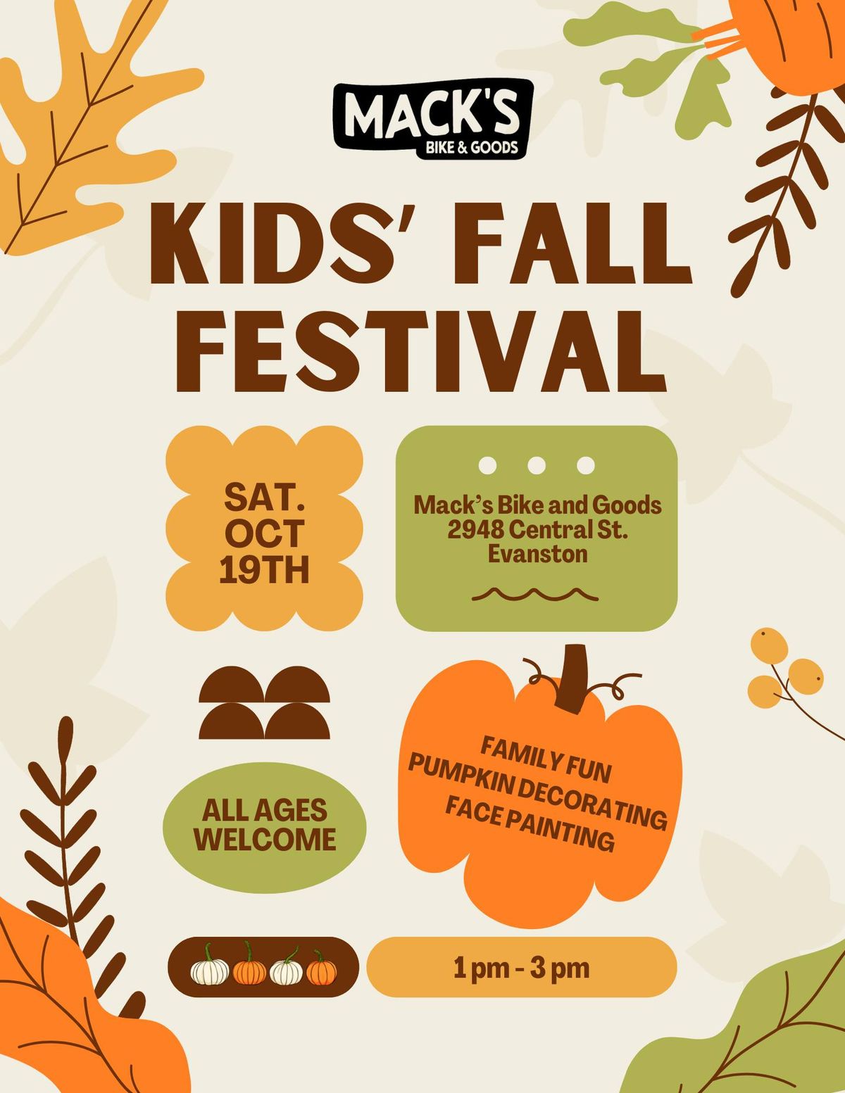 Kids' Fall Festival at Mack's Bike and Goods