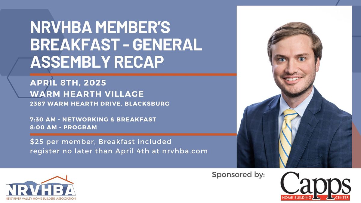 NRVHBA Members Breakfast & General Assembly Recap