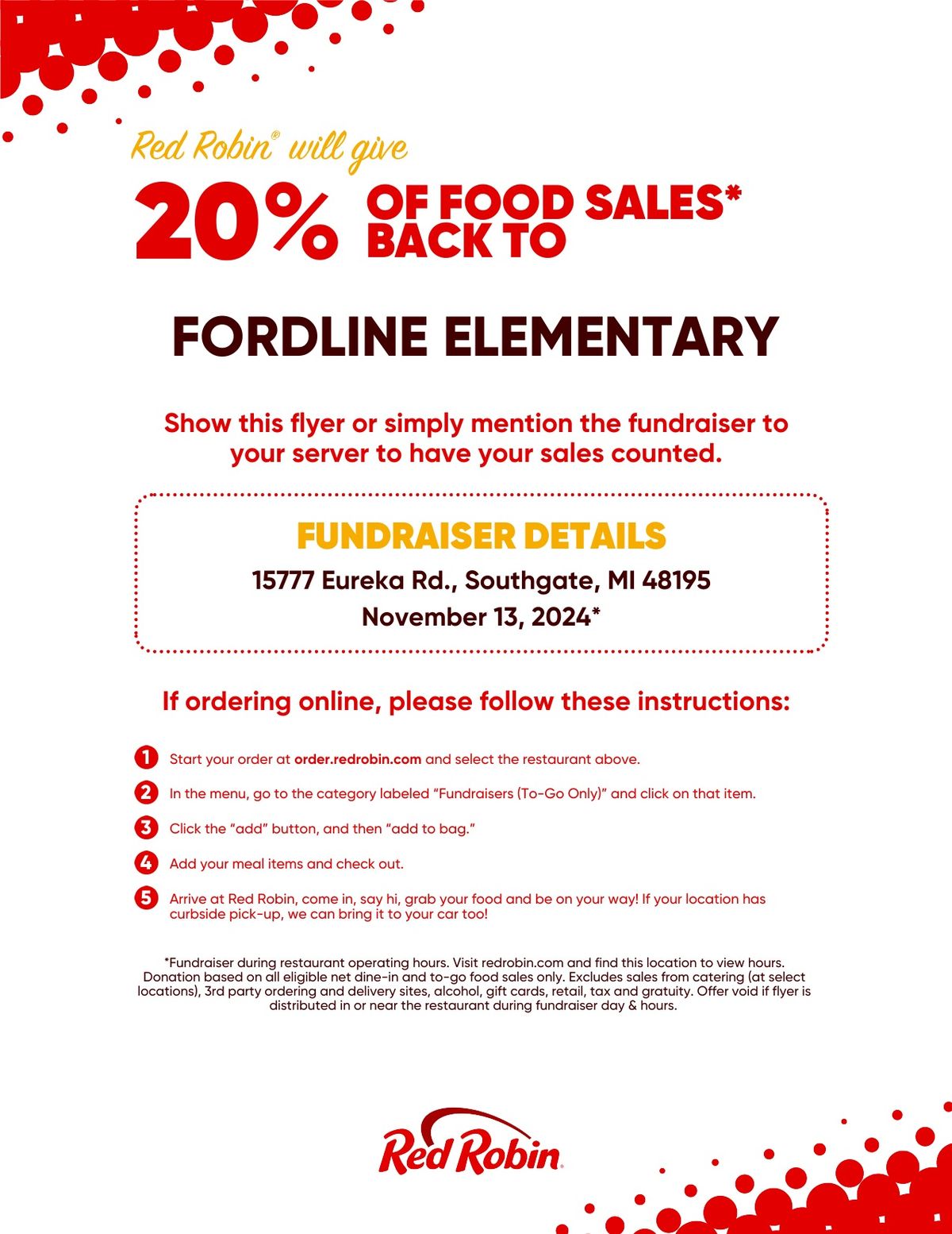 Red Robin Fundraiser