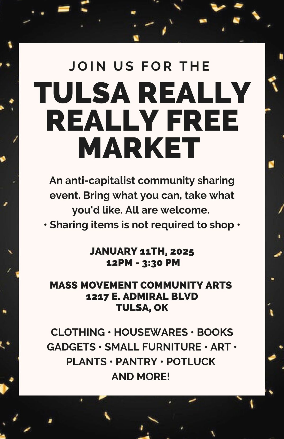 January Tulsa Really Really Free Market