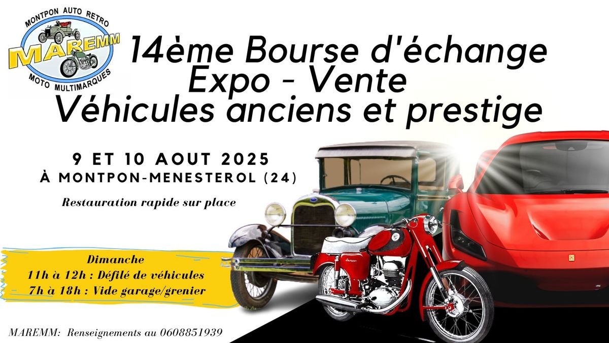 Bourse d'\u00e9change - Expo - vente v\u00e9hicules anciens et prestige