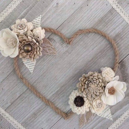 Wood Flower Rope Heart Class